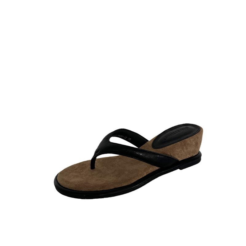 Sheepskin Platform Height Increasing Flip Flops Women 2026 Summer French Vacation Wedge Toe Separator Sandals 5cm - Image 5