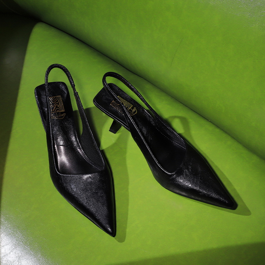 Women's Pointed Toe Cutout Mid Heel Slingback Shoes for Banquet - European American Style - Image 2
